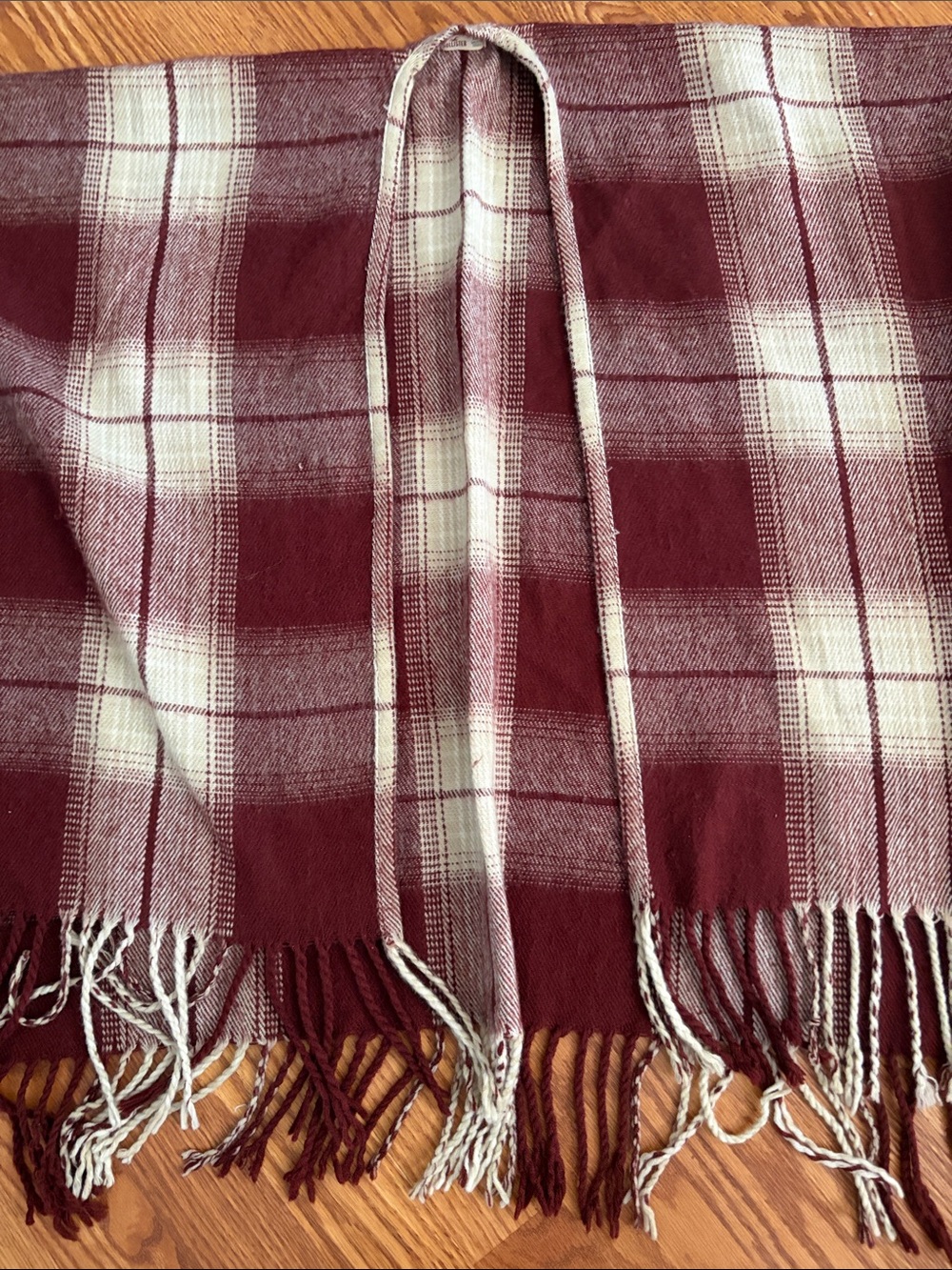 Hollister Burgundy and Cream Knit cape